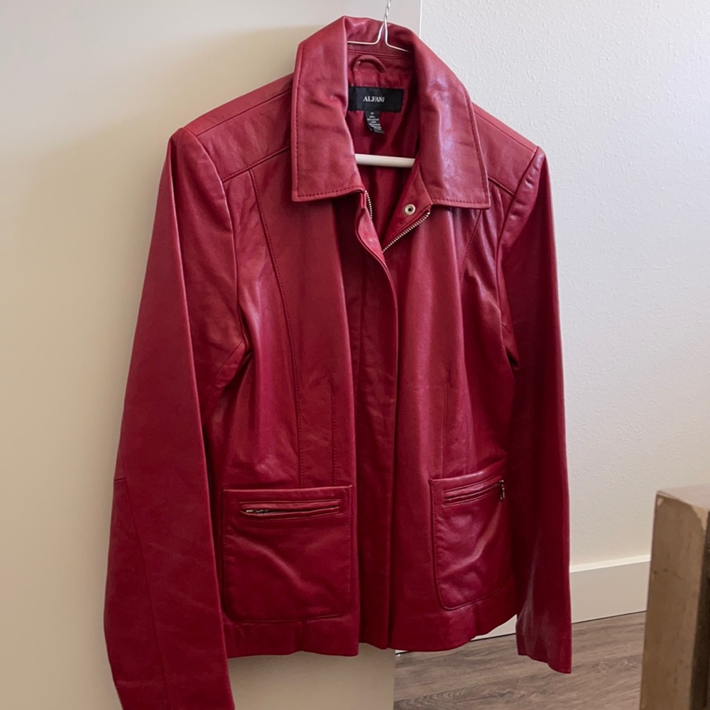 Red leather jacket
